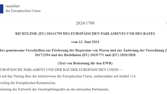 EU Recht auf Reparatur Vorschriften zur Foerderung der Reparatur von Waren Blogbeitragsbild wesaveyourcopyrights anwalt fuer medienrecht it-recht e-commerce frankfurt
